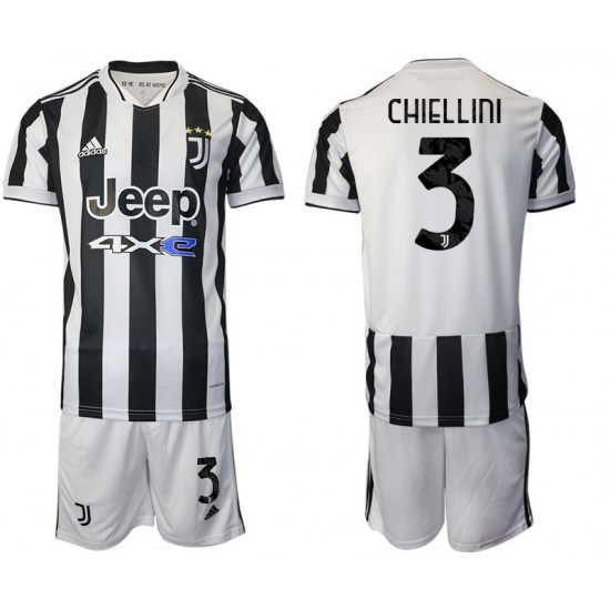 Camisola Juventus Giorgio Chiellini 3 Criança Equipamento Primeiro 2021-2022 Manga Curta